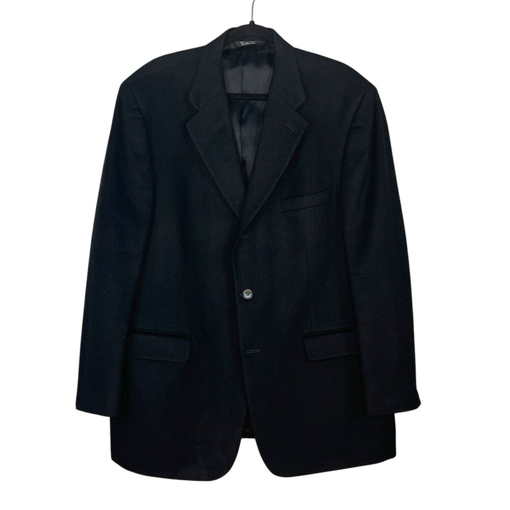 Lord & Taylor Grant Thomas 100% Cashmere Men's Blazer Sz 44R Black Sport Coat